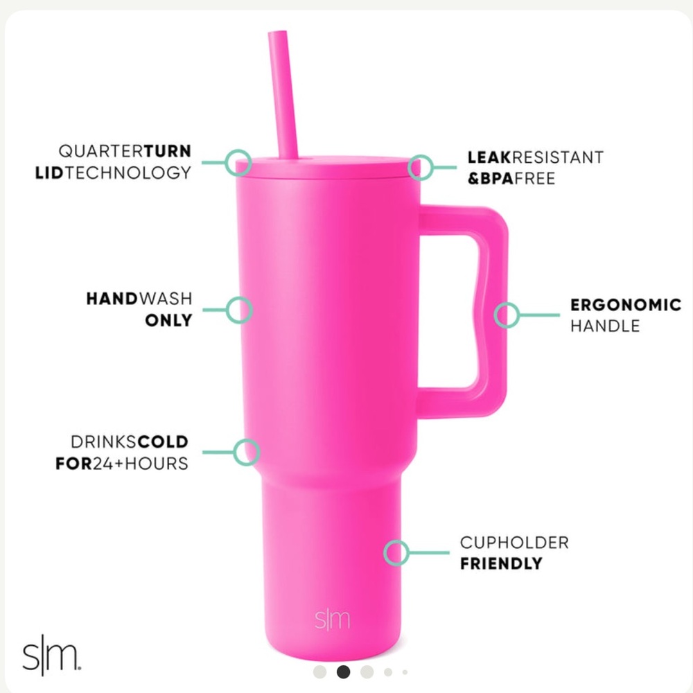 SIMPLE MODERN - Raspberry Vibes 40oz Trek Tumbler with handle - Picture 2 of 10